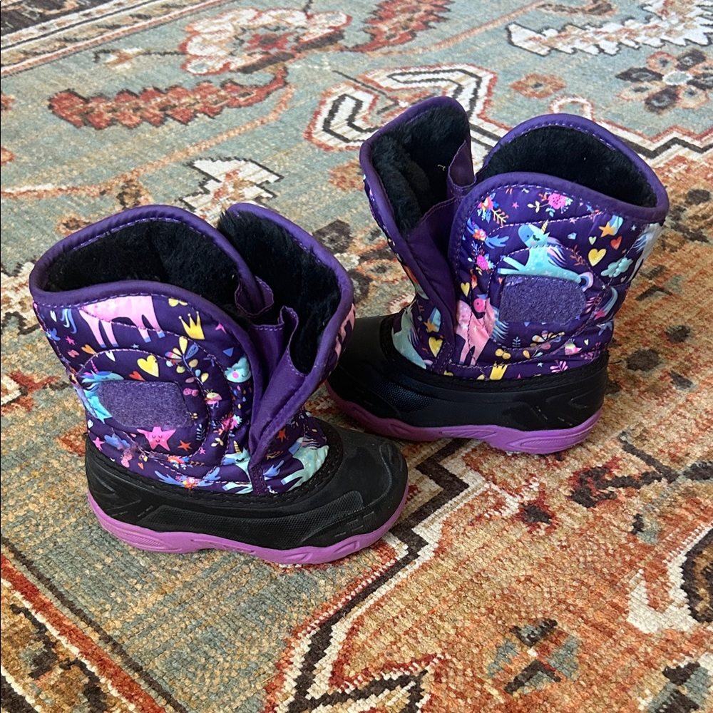 Kids' Purple Kamik Unicorn snow Boots
